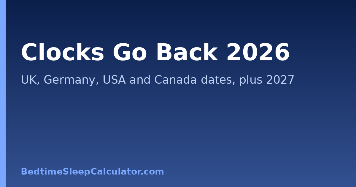 Clocks Go Back 2026: UK, Germany, USA and Canada dates, plus 2027